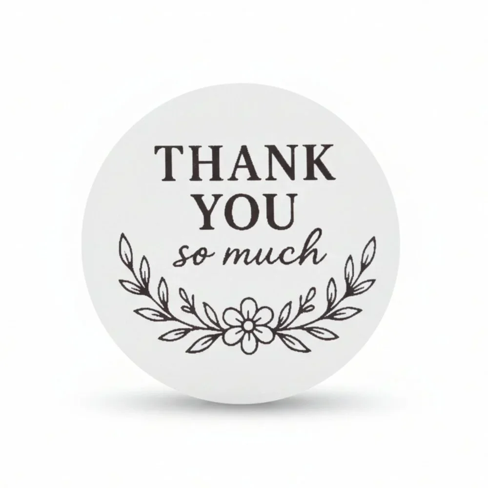 200 White 2inch Thank You Stickers Matte Small Business Packaging Weatherproof